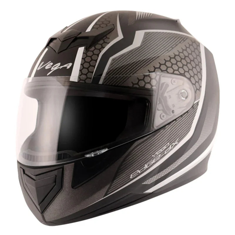 Vega Edge DX Blast Black Silver Helmet - Biker.Store - www.biker.store