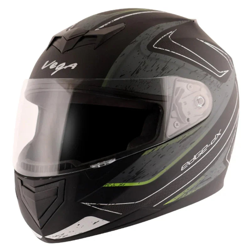 Vega Edge DX Crystal Dull Black Silver Helmet - Biker.Store - www.biker.store