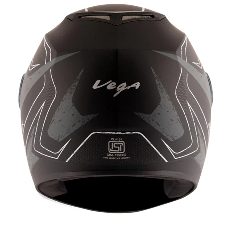 Vega Edge DX Crystal Dull Black Silver Helmet - Biker.Store - www.biker.store