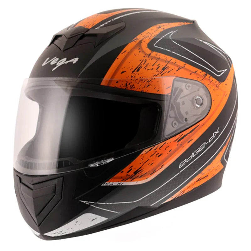 Vega Edge DX Crystal Black Orange Helmet - Biker.Store - www.biker.store