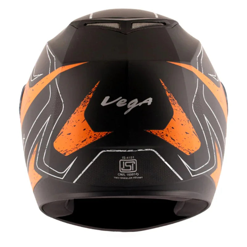 Vega Edge DX Crystal Black Orange Helmet - Biker.Store - www.biker.store