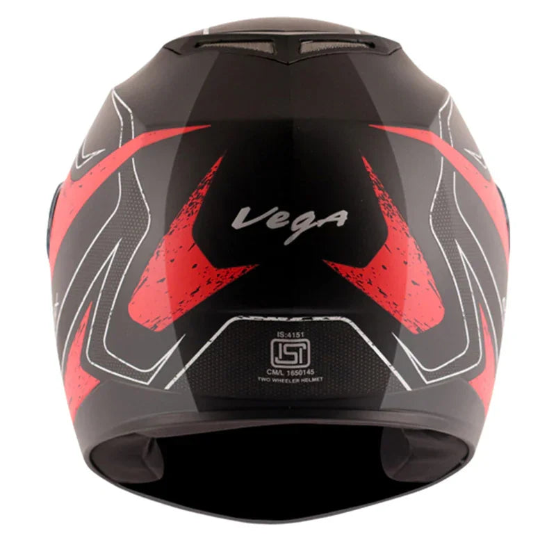 Vega Edge DX Crystal Black Red Helmet - Biker.Store - www.biker.store