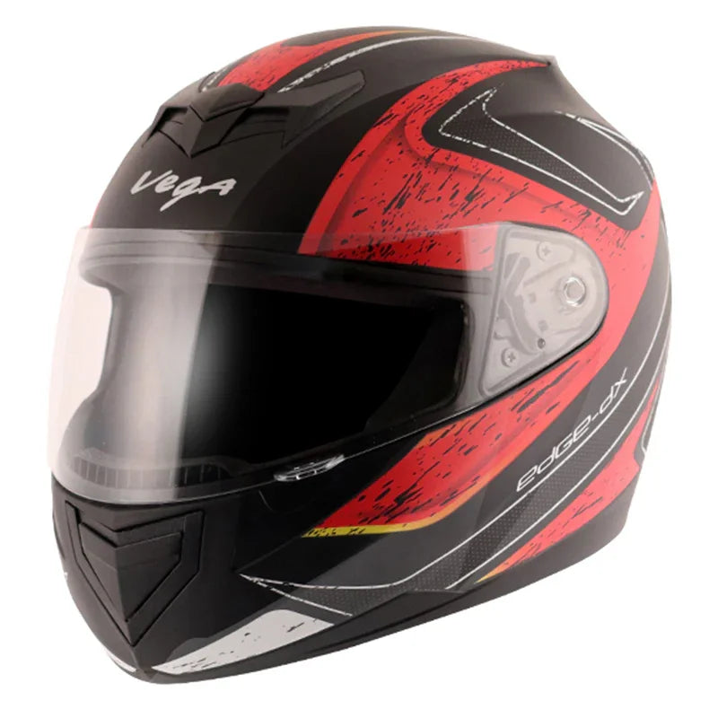 Vega Edge DX Crystal Black Red Helmet - Biker.Store - www.biker.store
