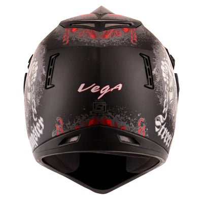 Vega Off Road D/V Gangster Dull Black Red Helmet - Biker.Store - www.biker.store