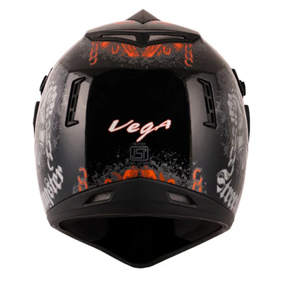 Vega Off Road D/V Gangster Black Orange Helmet - Biker.Store - www.biker.store