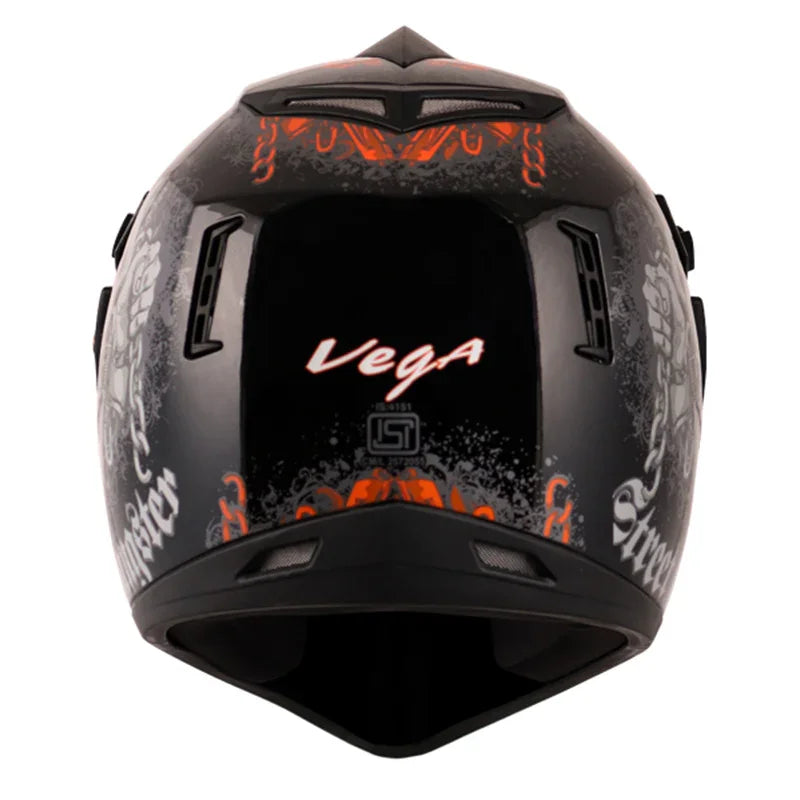 Vega Off Road D/V Gangster Black Orange Helmet - Biker.Store - www.biker.store