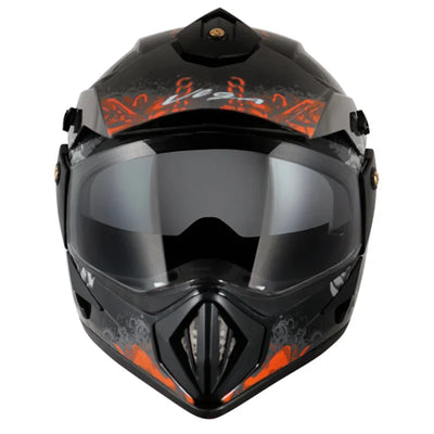 Vega Off Road D/V Gangster Black Orange Helmet - Biker.Store - www.biker.store
