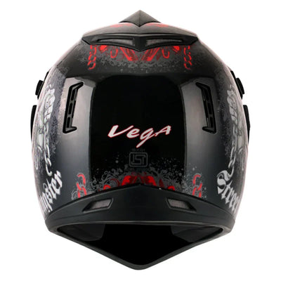 Vega Off Road D/V Gangster Black Red Helmet - Biker.Store - www.biker.store