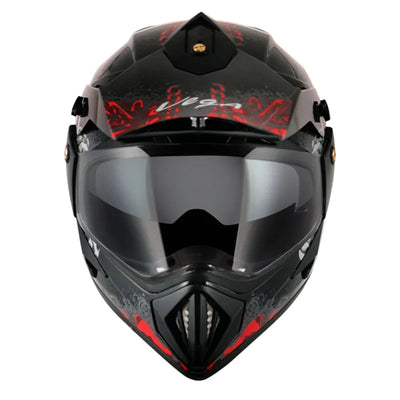 Vega Off Road D/V Gangster Black Red Helmet - Biker.Store - www.biker.store