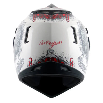 Vega Off Road D/V Gangster White Red Helmet - Biker.Store - www.biker.store