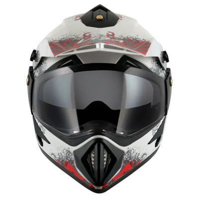 Vega Off Road D/V Gangster White Red Helmet - Biker.Store - www.biker.store