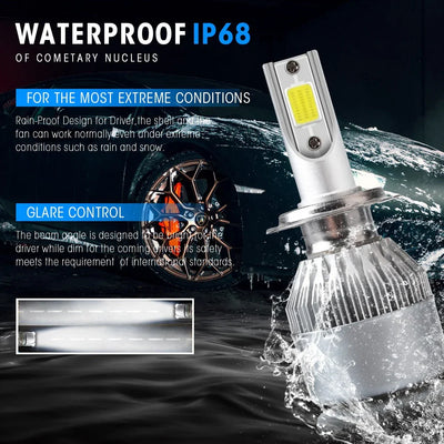 C6 ORIGINAL Single Pc For Bike 6500K LED Headlight Conversion Bulb 72W H4 - SINGLE Pc For Bike (White) Type H4 - Biker.Store - www.biker.store