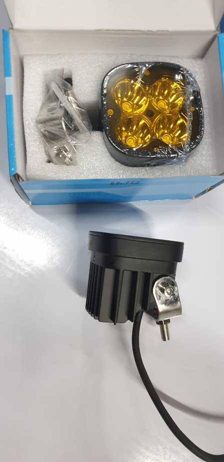 Hjg 4 Led Cree 60w Fog Light Auxiliary Light For All Motorcycles With Yellow Filter Cap (Set of 2) - Biker.Store - www.biker.store