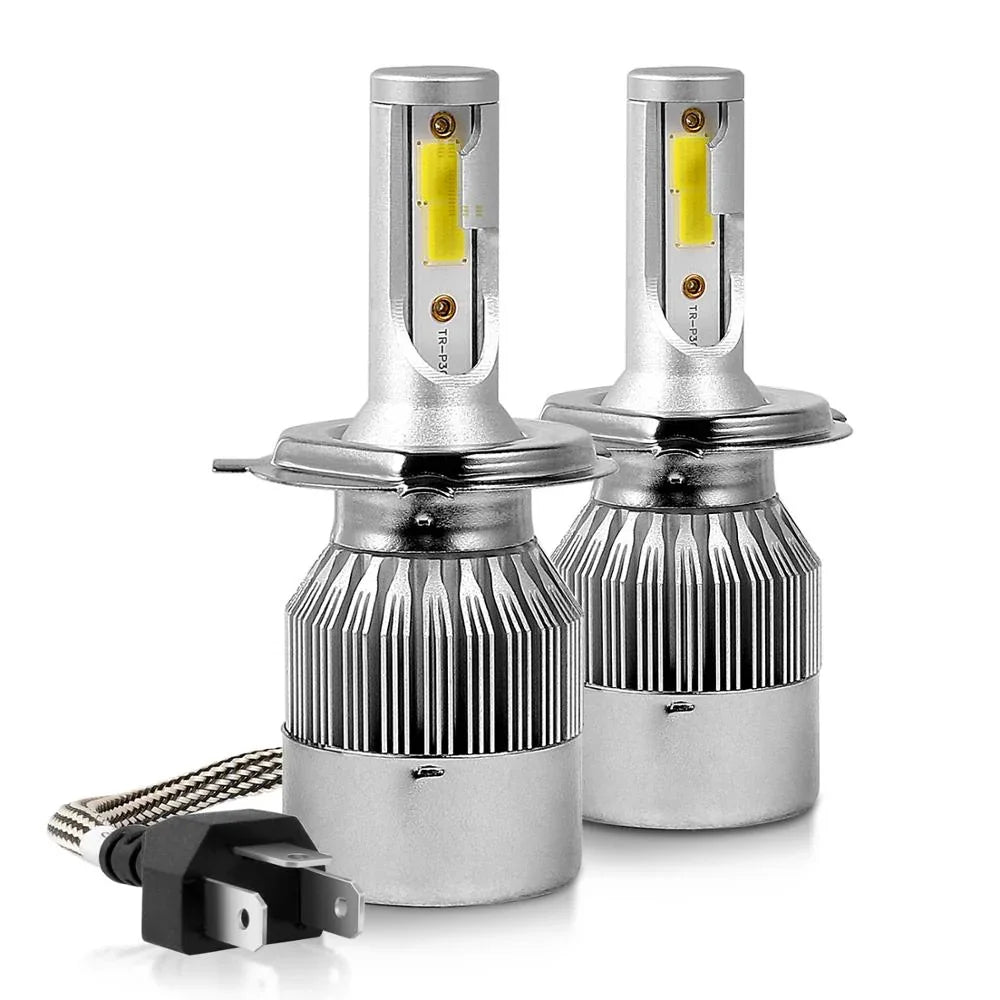 C6 ORIGINAL 6500K LED Headlight Conversion Bulb 72W H4 - Set of 2 (White) Type H4 - Biker.Store - www.biker.store