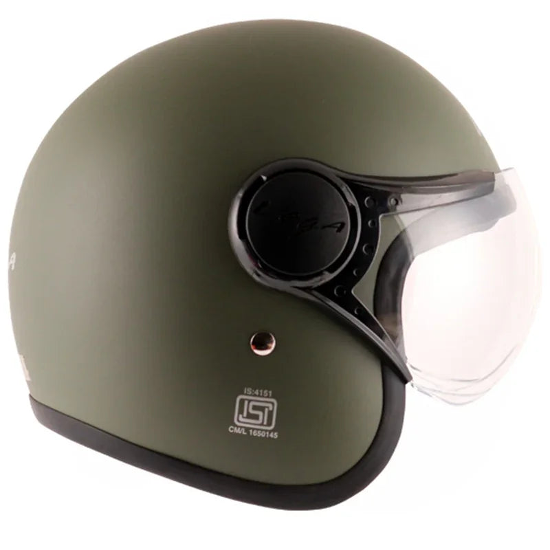 Vega JET W/Visor Dull Army Green Helmet - Biker.Store - www.biker.store