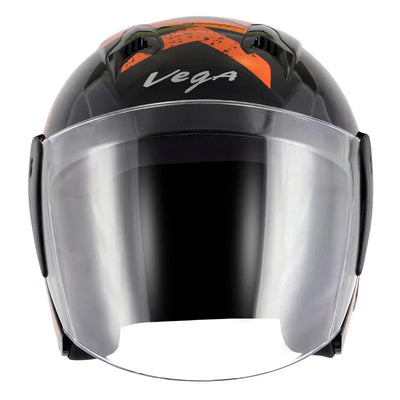 Vega Lark Victor Black Orange Helmet - Biker.Store - www.biker.store
