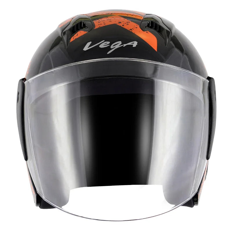 Vega Lark Victor Black Orange Helmet - Biker.Store - www.biker.store