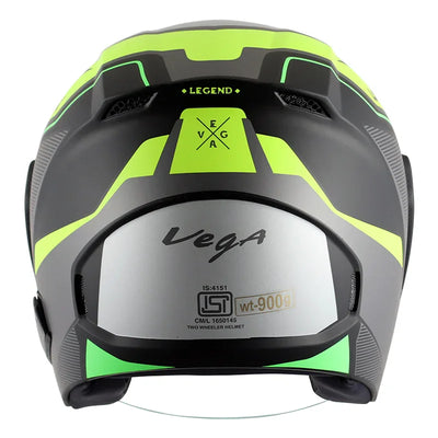 Vega Lark Legend Dull Black Neon Yellow Helmet - Biker.Store - www.biker.store