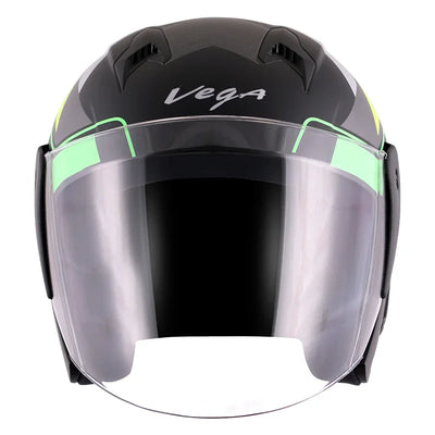 Vega Lark Legend Dull Black Neon Yellow Helmet - Biker.Store - www.biker.store
