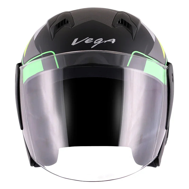 Vega Lark Legend Dull Black Neon Yellow Helmet - Biker.Store - www.biker.store