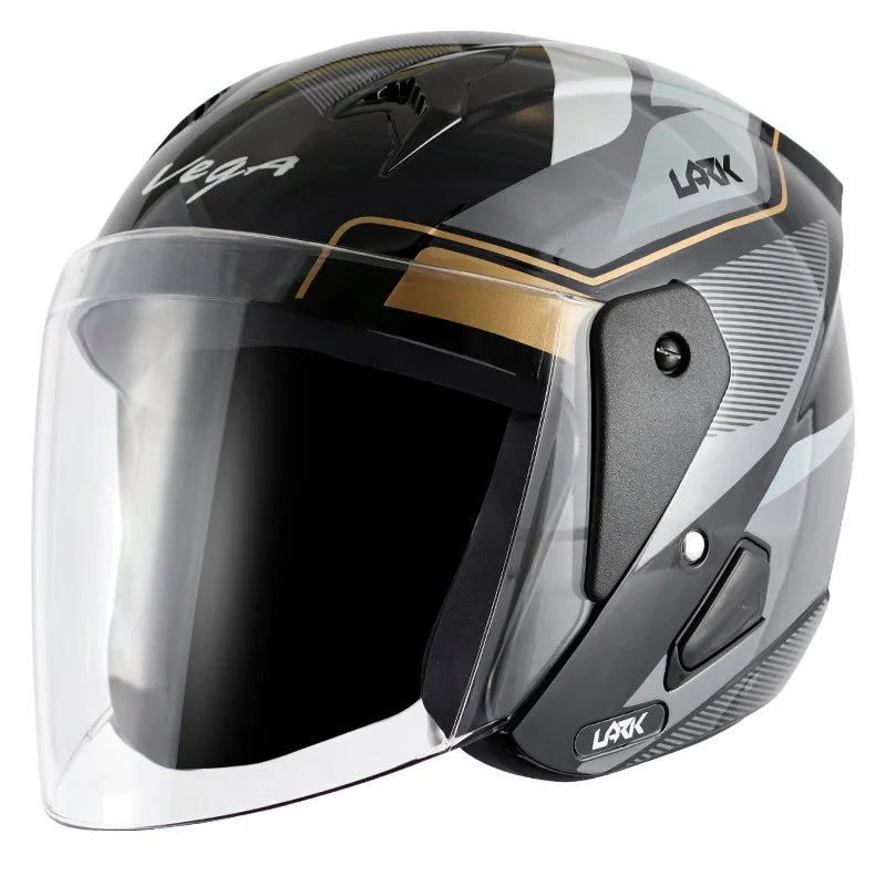 Vega Lark Legend Black Silver Helmet - Biker.Store - www.biker.store