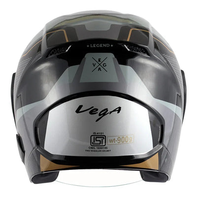 Vega Lark Legend Black Silver Helmet - Biker.Store - www.biker.store