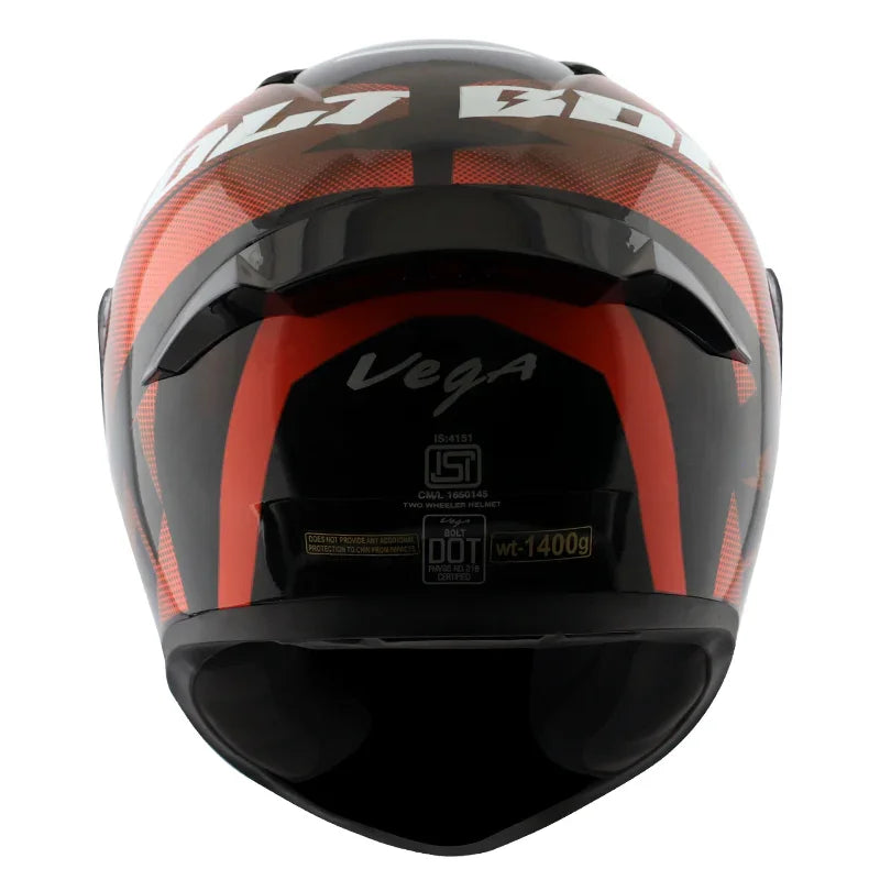 Vega Bolt Macho Black Orange Helmet - Biker.Store - www.biker.store