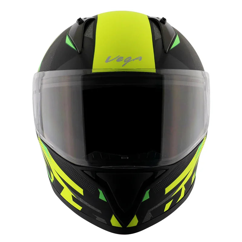 Vega Bolt Macho Dull Black Neon Yellow Helmet - Biker.Store - www.biker.store