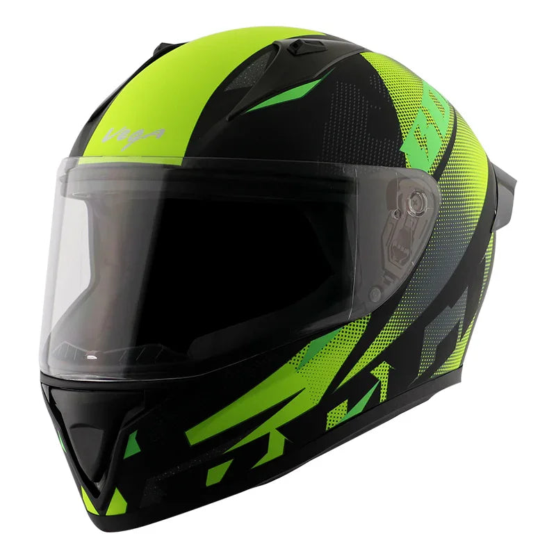 Vega Bolt Macho Dull Black Neon Yellow Helmet - Biker.Store - www.biker.store