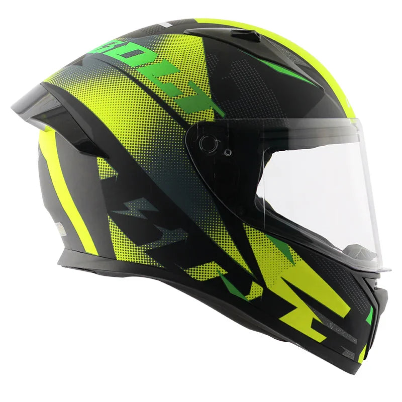 Vega Bolt Macho Dull Black Neon Yellow Helmet - Biker.Store - www.biker.store