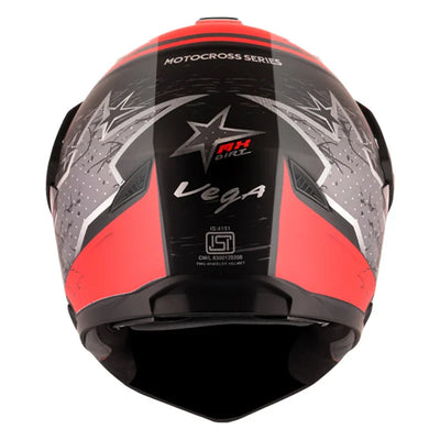 Vega Mount D/V MX Dirt Black Red Helmet - Biker.Store - www.biker.store