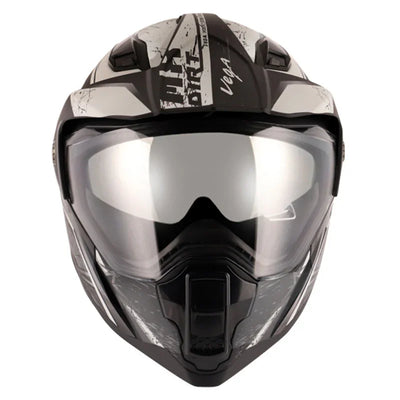Vega Mount D/V MX Dirt Black Silver Helmet - Biker.Store - www.biker.store
