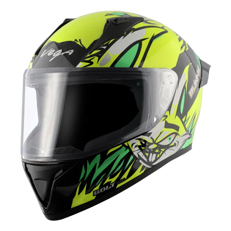 Vega Bolt Bunny Black Neon Yellow Helmet - Biker.Store - www.biker.store