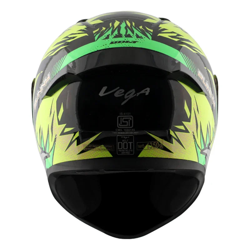 Vega Bolt Bunny Black Neon Yellow Helmet - Biker.Store - www.biker.store