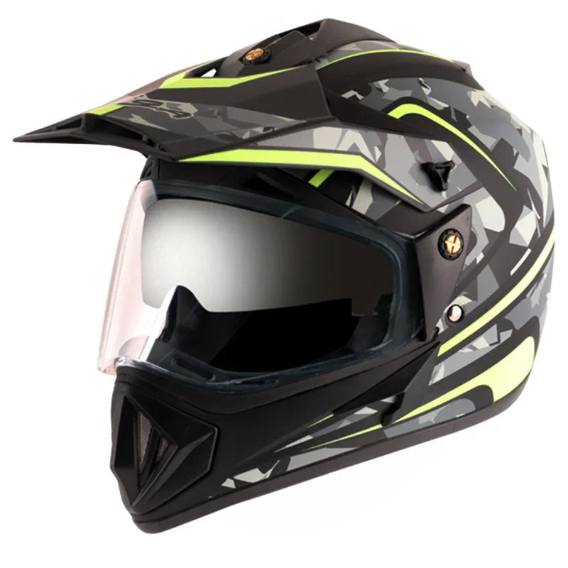 Vega Off Road D/V Camo Dull Black Yellow Helmet - Biker.Store - www.biker.store