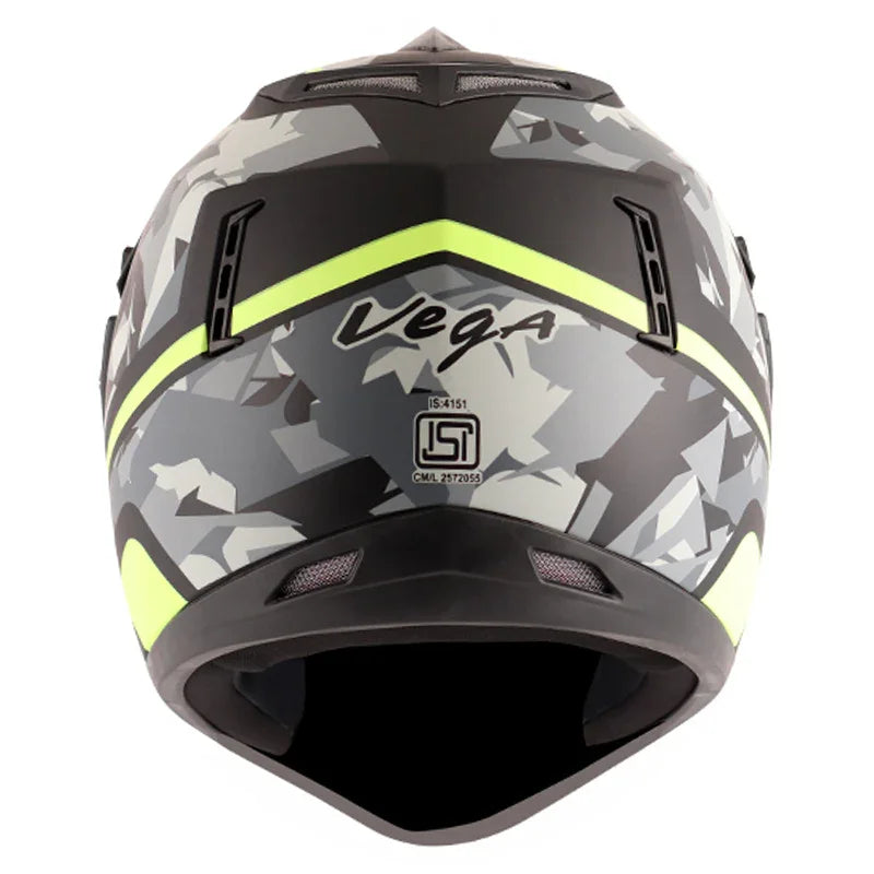 Vega Off Road D/V Camo Dull Black Yellow Helmet - Biker.Store - www.biker.store
