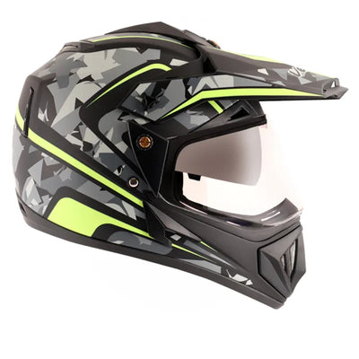 Vega Off Road D/V Camo Dull Black Yellow Helmet - Biker.Store - www.biker.store