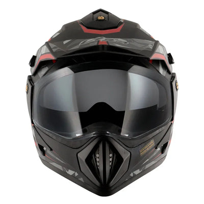 Vega Off Road D/V Camo Dull Black Red Helmet - Biker.Store - www.biker.store