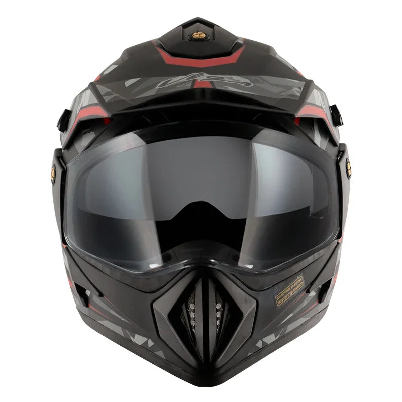 Vega Off Road D/V Camo Dull Black Red Helmet - Biker.Store - www.biker.store