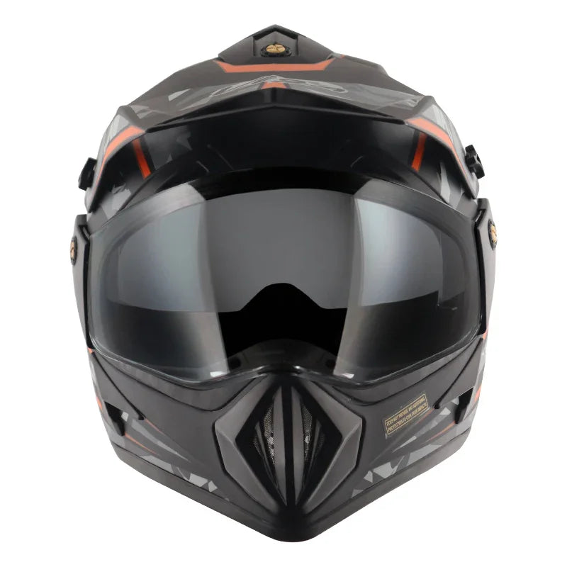 Vega Off Road D/V Camo Dull Black Orange Helmet - Biker.Store - www.biker.store
