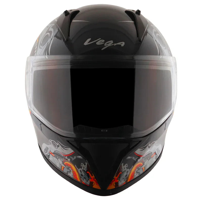 Vega Bolt Octopus Black Orange Helmet - Biker.Store - www.biker.store