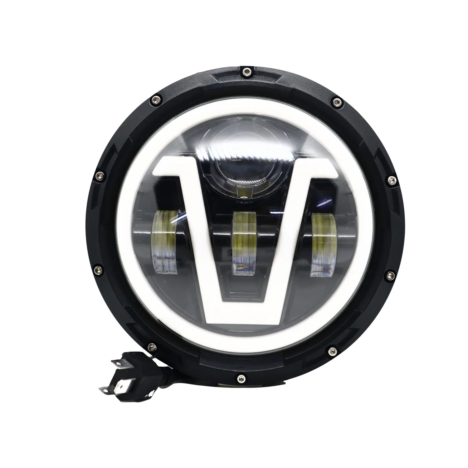7 Inch Round Harley Led Headlight Compatible with Jeep Thar, Harley Davidson & Royal Enfield (DC12-80V, 90W) - Biker.Store - www.biker.store