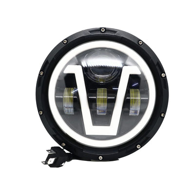7 Inch Round Harley Led Headlight Compatible with Jeep Thar, Harley Davidson & Royal Enfield (DC12-80V, 90W) - Biker.Store - www.biker.store
