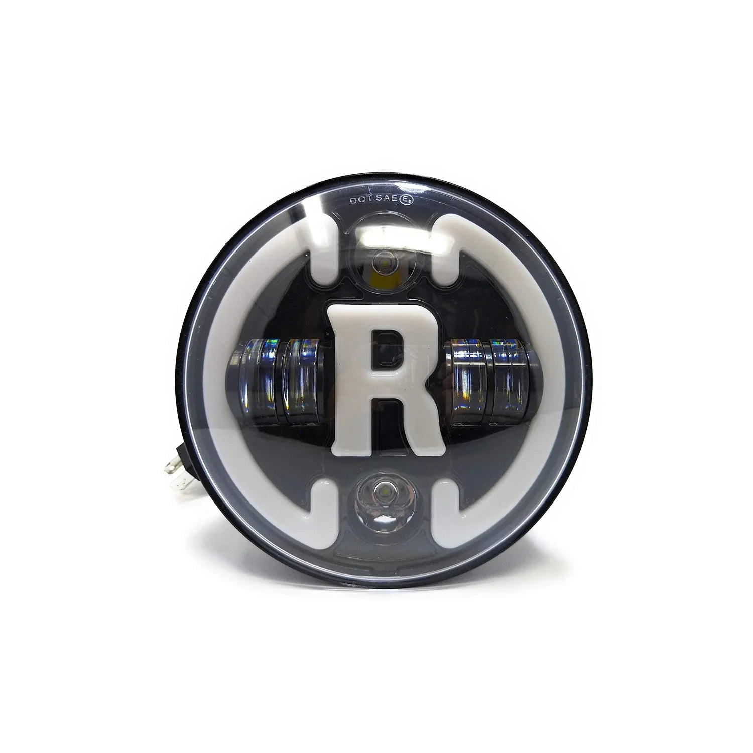 7 Inch Round Headlight Compatible with Royal Enfield, Jeep Thar & Harley Davidson (R White Harley Headlight) - Biker.Store - www.biker.store