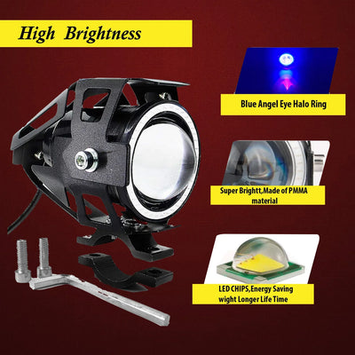 HJG U7 Projector Lens Foglight (Set of 2 with switch) - UNIVERSAL for All Cars & Bikes - Biker.Store - www.biker.store