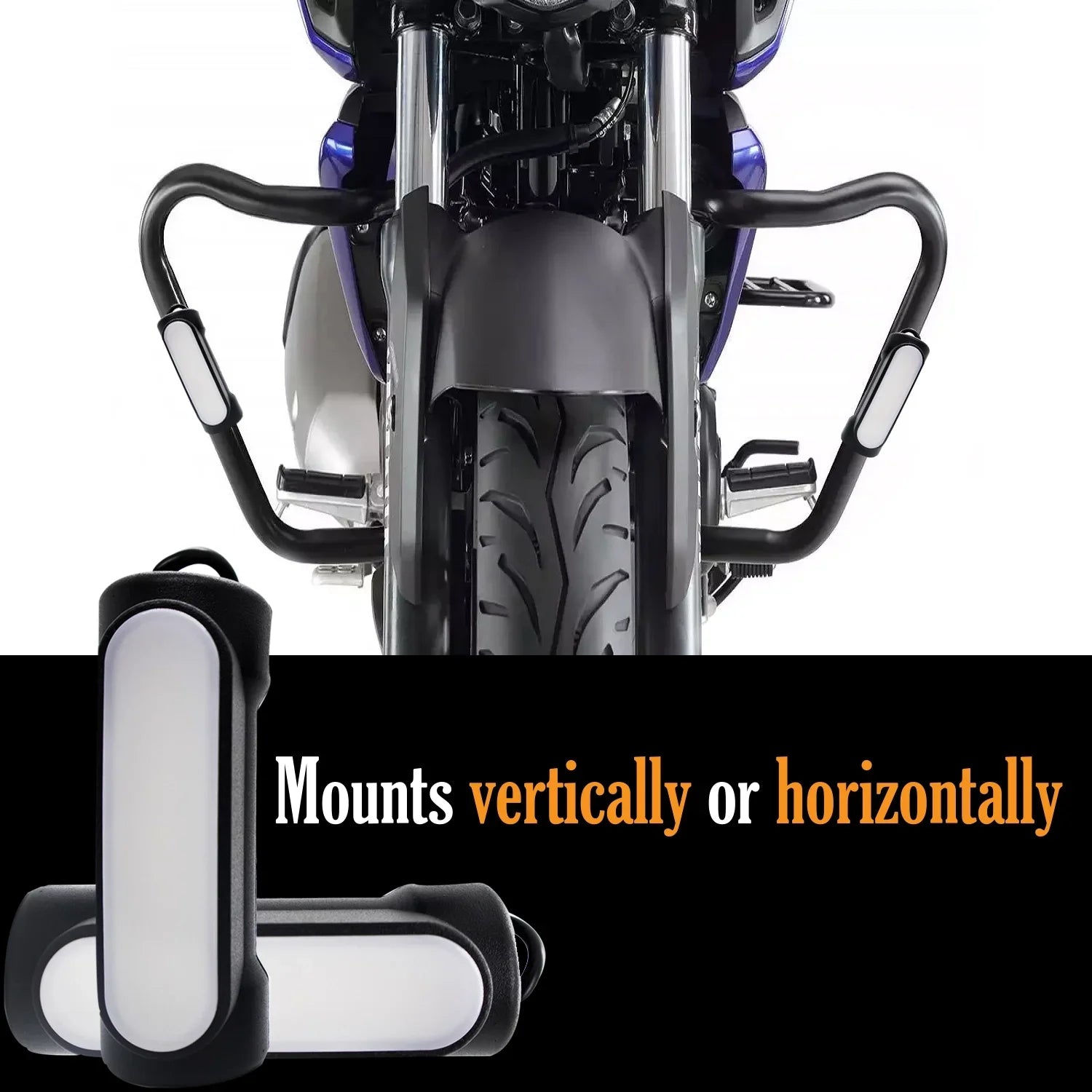 HJG Leg Guard LED DRL Turn Signal Indicator Hazard Lights Crash Bar for Motorcycles (Yellow & Blue) - Biker.Store - www.biker.store