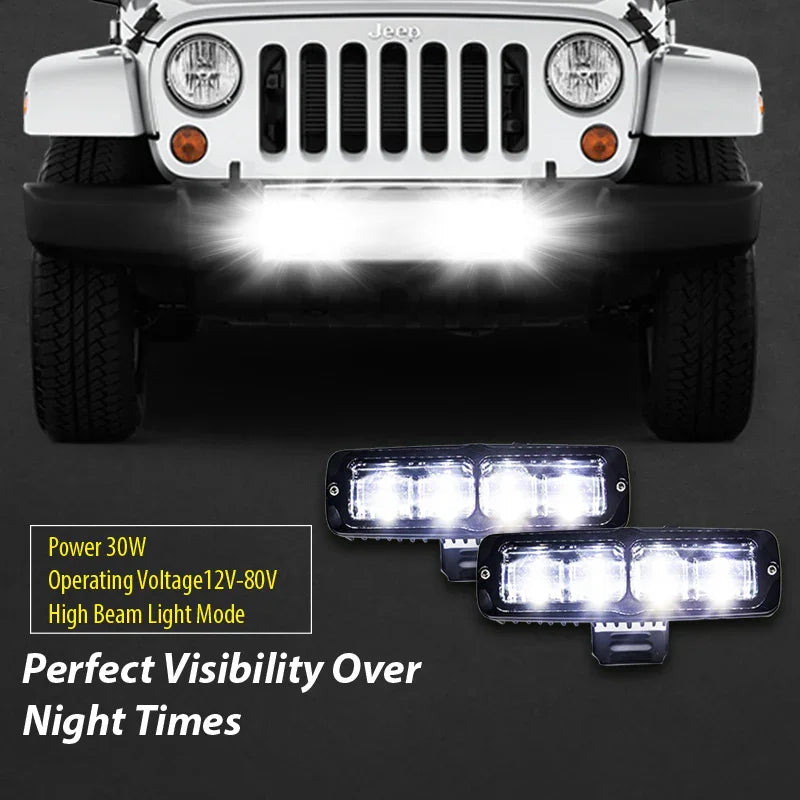 HJG S-13 LED Fog light 12V-80V 30W (1pc) - Universal For Car & Bike - Biker.Store - www.biker.store