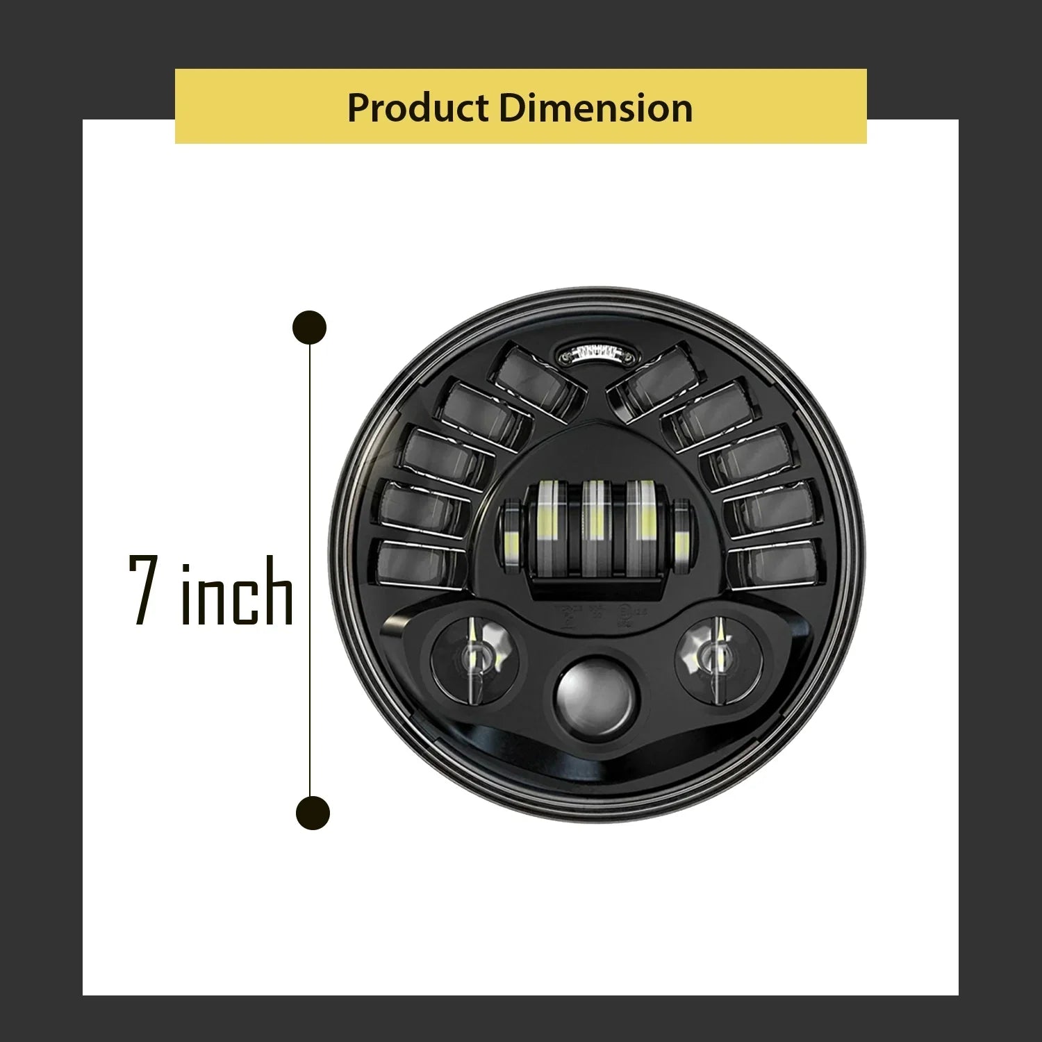 7 Inch Round Headlight with Turn Signal Indicator & Hi/Low Beam for Bullet, Mahindra Thar - Biker.Store - www.biker.store