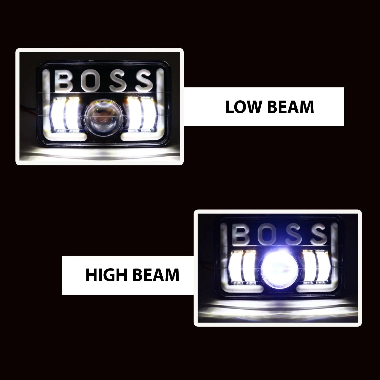 Splendor BOSS DRL LED Projector Headlight Assembly Hi/Low Beam With BOSS DRL For Hero Splendor Plus, Splendor Pro, Splendor - Biker.Store - www.biker.store