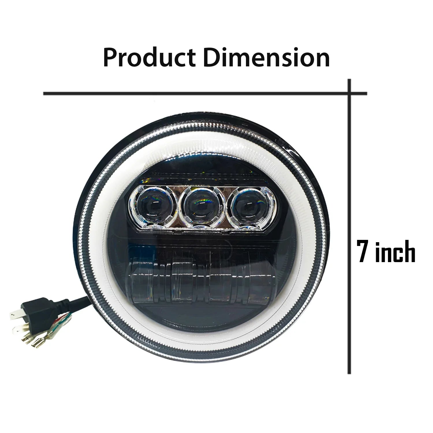 7 Inch New Round LED Headligh Fits in Jawa with High Beam, Low Beam (12V-80V 75W) - Biker.Store - www.biker.store